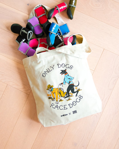 Snooties x Amber Jane Tattoo Tote Bag 'Only Dogs, Race Dogs'
