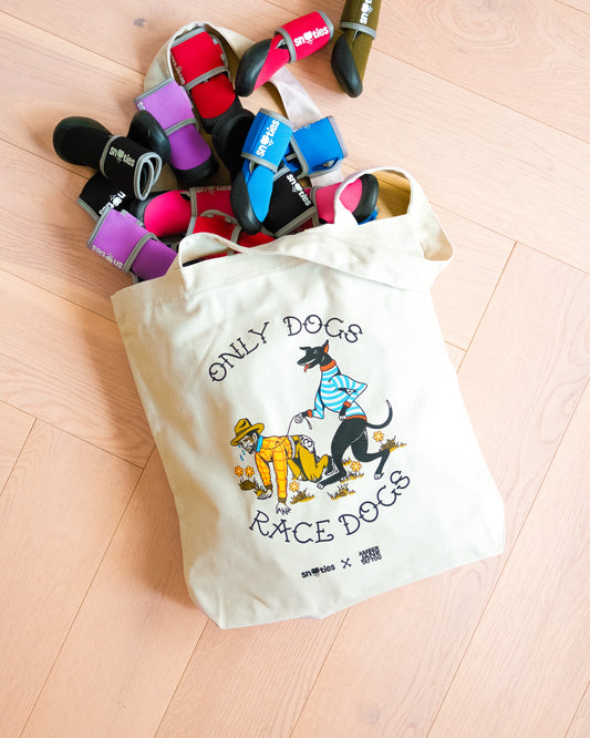 Snooties x Amber Jane Tattoo Tote Bag 'Only Dogs, Race Dogs'