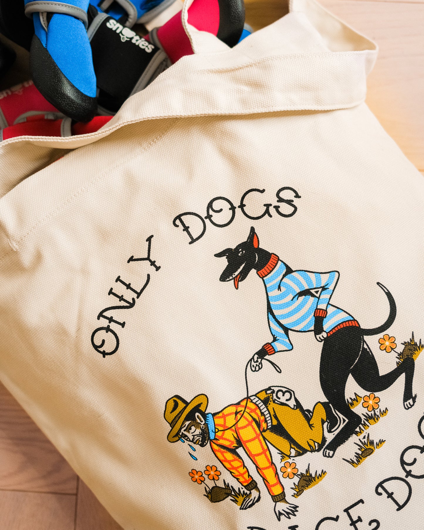 Snooties x Amber Jane Tattoo Tote Bag 'Only Dogs, Race Dogs'